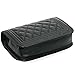 BMC Womens Midnight Black PU Faux Leather Diamond Quilted Pattern Mini Handbag Shoulder Strap Clutch