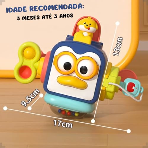 Cubo Mágico Educativo Brinquedo Sensorial Montessori Kidino Cubo de Atividades Infantil Ajuda Com As Habilidades Motoras do Bebê