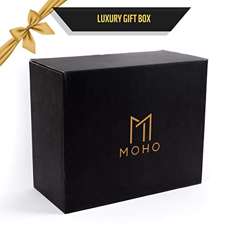 Moho Premium Whiskey Decanter | Handmade Globe Decanter Set With 2 Glasses | Durable Borosilicate | Ship In A Bottle | Perfect Gift | Liquor Dispenser for Whiskey, Bourbon, Scotch | Includes 9 Stones