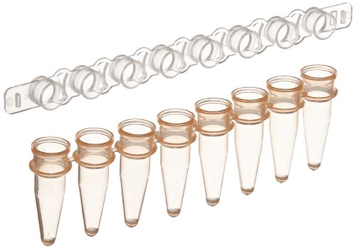 MBP Orange 8 Strip Thin Wall PCR Tubes with Dome Cap, 0.2ml Capacity