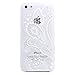 Iphone 5C Case, LUOLNH Henna White Floral Paisley Flower Hard Plastic Clear Case Silicone Skin Cover for Apple Iphone 5C