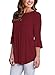 HOTAPEI Ladies 3 4 Sleeve T Shirts Casual Loose Flowy Tops and Blouses Wine Plus Size XXL