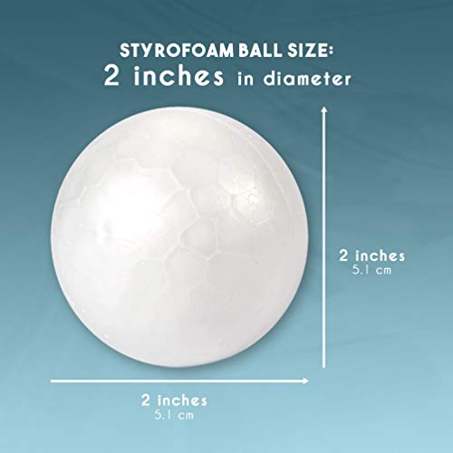 Juvale Small Foam Balls for Crafts (1.9 in Ball, 24 Pack) - Sphere