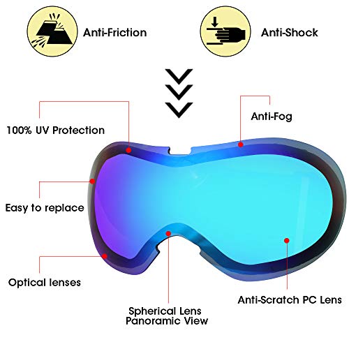 image for Zacro Ski Goggles for Kids - Kids Snow Snowboard Goggles with Ski Mask