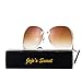JOJO'S SECRET Oversized Square Sunglasses Metal Frame Flat Top Sunglasses JS009 (Gold/Transparent Red+Gold/Pink, 2.48)