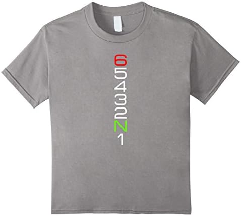 Kids Motorcycle Gear Shift Racing T-Shirt Moto Sportbike 6 Speed 10 Slate
