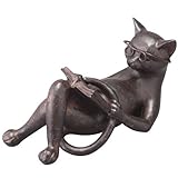 Cat figurines cat figurines antique gadgets reading cat