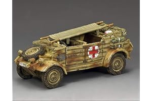 King & Country Toy Soldiers WW2 German Army WH094 Afrika Korps Kubelwagen Ambulance 1:30 Scale Mixed Media