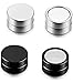 Besteel Stainless Steel Acrylic Circle Round Magnetic Earrings for Men Studs Plugs Non Piercings Clip On Girl Gauges for Ears 2 Pairs 10mm