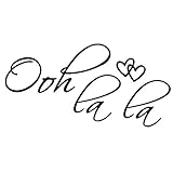 DNVEN 20 inches x 10 inches DIY Ooh La La Paris France Hearts Love Quotes Wall Decals Stickers Removable Vinyl Arts for Children Day Bedrooms Family Playroom Classroom