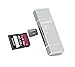 KALENI SD Card Reader, 3 in 1 USB Flash Drive with Lightning Micro SD &TF Card Reader Adapter for iPhone iPad Mac Android (silver)