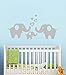 ANBER Elephant Family Wall Decal Removable Vinyl Wall Art Elephant Wall Decorative Unisex Sticker Baby Nursery Kids Room Wall Decor