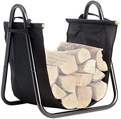 Amagabeli Fireplace Log Holder With Canvas Firewood Rack Indoor Tote Carrier Metal Wood Rack Black Firewood Holders Storage Heavy Duty Logs Stacker Basket With Handles Kindling Large Stove Accessories Amazon Sg Home Improvement