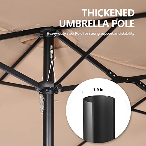 PATIO TREE 15 Ft Outdoor Umbrella DoubleSided Market Patio Umbrella