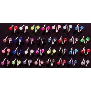 Body Colorz Colors Lot of 10 Spiral Twister Belly Navel Body Jewelry Piercing Bar Ring Rings 14g