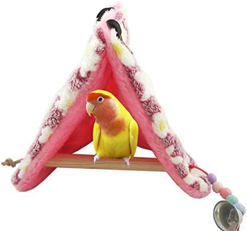 KAMOKU101 Winter Warm Bird House Perch for Parrot Macaw African Greys Budgie Cockatiel Parakeet Cockatoo Parakeet Lovebird Finch Cage Swing Toy