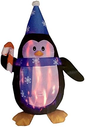 5' Inflatable Flashing Penguin Lawn Christmas Decoration