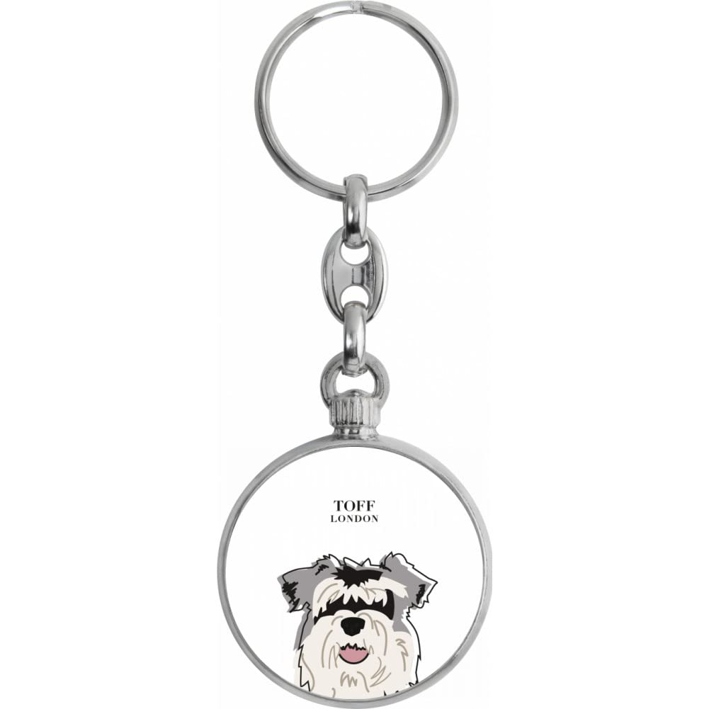 Toff London Grey Miniature Schnauzer Dog Head Keyring
