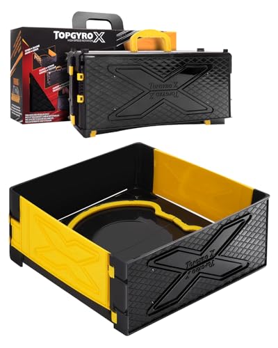 BGOVTAPO Foldable Portable X Stadium Arena with Carry Handle, Yellow Battle Stadium Compatible with X Gyro Tops & Launchers. Travel Toy Gift for Kids Ages 6+