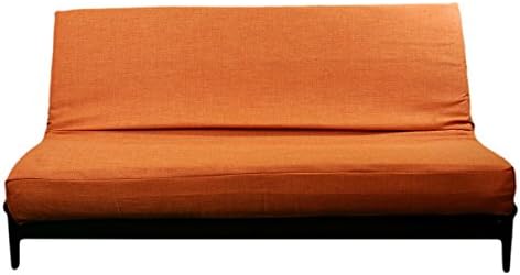 Futon Cover - Medley Tangelo - Linen Texture - Handmade in USA - Queen Ottoman Size (26" x 60")