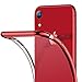 RANVOO Clear iPhone XR Case, Soft Silicone Cover with Red Electroplated Bumper Thin Slim Fit Case for iPhone XR 6.1 Inch (2018), Crystal Red