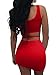 GOBLES Womens Sexy Bodycon Cut Out Sleeveless Outfit Mini Club Tank Dress Red