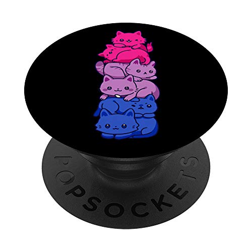 Bi Pride Cat LGBT Bisexual Flag Cute Kawaii Cats Pile Gift PopSockets Swappable…