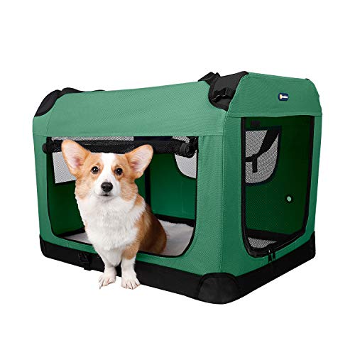 Veehoo Folding Soft Dog Crate, 3Door Pet Kennel for CrateTraining