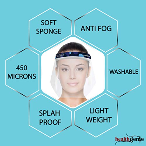 Healthgenie Face Shields (Pack of 10), Safety Face Shield, 350 Microns