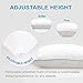 Lunvon Queen Adjustable Shredded Gel Memory Foam Home Bed Pillow for Sleeping Washable Cooling Hypoallergenic Cotton Cover Protector CertiPUR-US Certification for Your Health, White