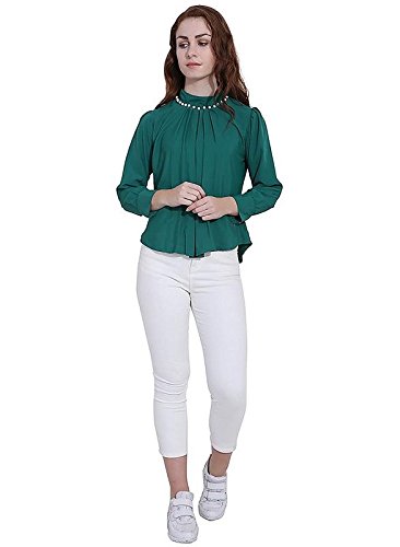 oneoeighdesigns pearl beaded poly crepe top for girls || women stylish western wear