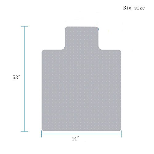 Office Desk Chair Mat for Hard Wood Floor 44" x 53" OverSize PVC Clear Protection Floor Mat,Premium Quality Chair Mat Thick And Sturdy - Thumbnail 4
