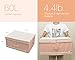 iwill CREATE PRO Folding Lidded Clothing Storage Organizer Box with Removable Divider Board, Collapsible Storage Basket for Closet, Cute Color for Girls, Peachy