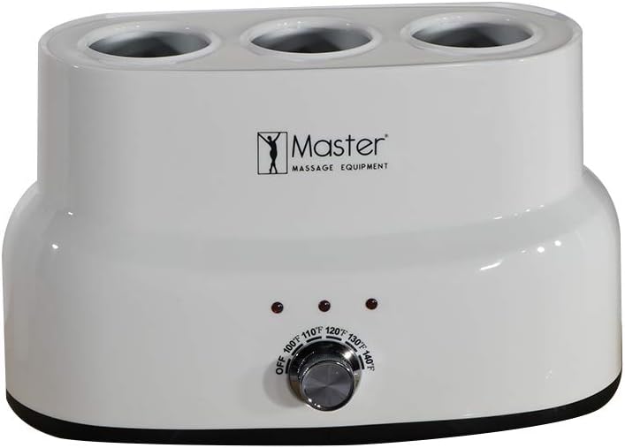 Master Massage Three Bottles Oil, Lotion, Cream Warmer Heater Salon Spa Body Therapy, White: Health & Personal Care