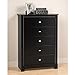 Black Kallisto 5 Drawer Chest