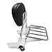 TJMOTO Chrome Detachable Backrest Sissy Bar with Luggage Rack for 1997-2008 Harley Touring Electra Glide Road Glide Road King Street Glide