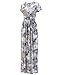 OUGES Women's V-Neck Pattern Pocket Maxi Long Dress, X-Large, Apricot