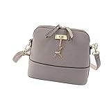 Outtop Women Messenger Bags Vintage Small Shell Leather Handbag Casual Bag (D)