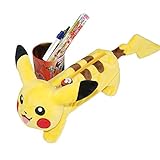 Pikachu Plush Pencil Case, Pocket Monster Cartoon Stationery Bag Pen Organizer