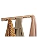 mDesign Decorative Wood Wall Mount 4 Hook Storage Organizer Rack for Coats, Hoodies, Hats, Scarves, Purses, Leashes, Bath Towels & Robes - 2 Pack - Natural Finish