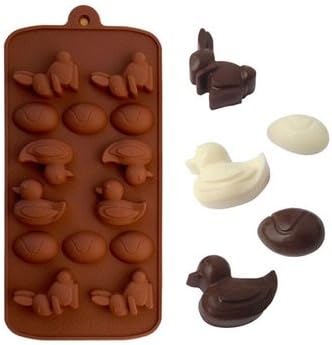 High Quality One Piece of Silicone 14 Hole Duck Egg Rabbit Chocolate Mold by PJcake
