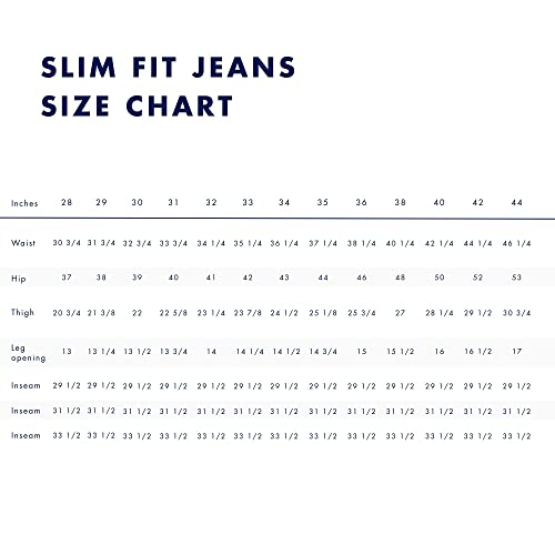 Tommy Hilfiger mens Slim Fit Stretch Jeans, Medium Rinse, 36W x