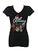 Women's Christmas Rhinestone Bling V-Neck Long or Short Sleeve T-Shirt