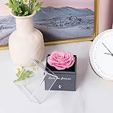 Miofula Preserved Real Rose Gift Box with Necklace & Earrings for Her view 9