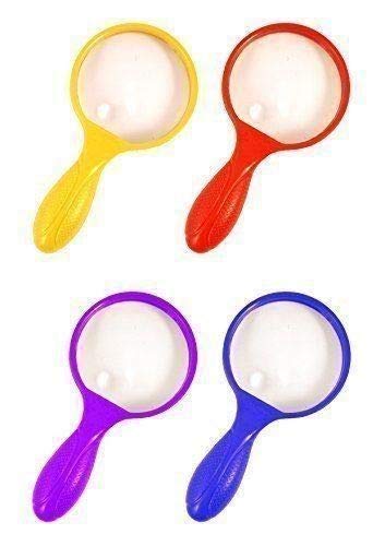 2 X 4 x Magnifying Glass Assorted Colours