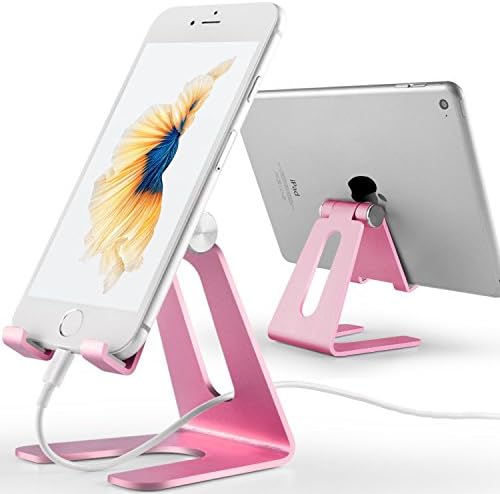 Adjustable Cell Phone Stand, Tablet Stand iPhone Stand : Desktop Cradle, Dock For Switch , all Android Smartphone , iPhone 5 5s 5c 6 6s 7 8 X Plus (Rose Gold)