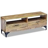 BLXCOMUS Living Room Rectangle TV Stand Mango Wood