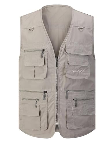 Gihuo Men's Fishing Vest Utility Safari Travel Vest with Pockets
