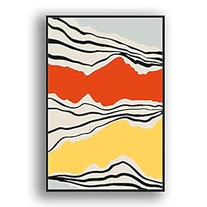 Framed Canvas Wall Art Abstract for Living Room, Bedroom Color Block Canvas Prints for Modern Home Decoration Ready to Hang - 16"x24" inches