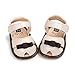 Kuner Baby Girls Cotton Bowknot Rubber Sole Non-Slip Outdoor Toddler Summer Sandals First Walkers Shoes (12cm(6-12months), Beige)